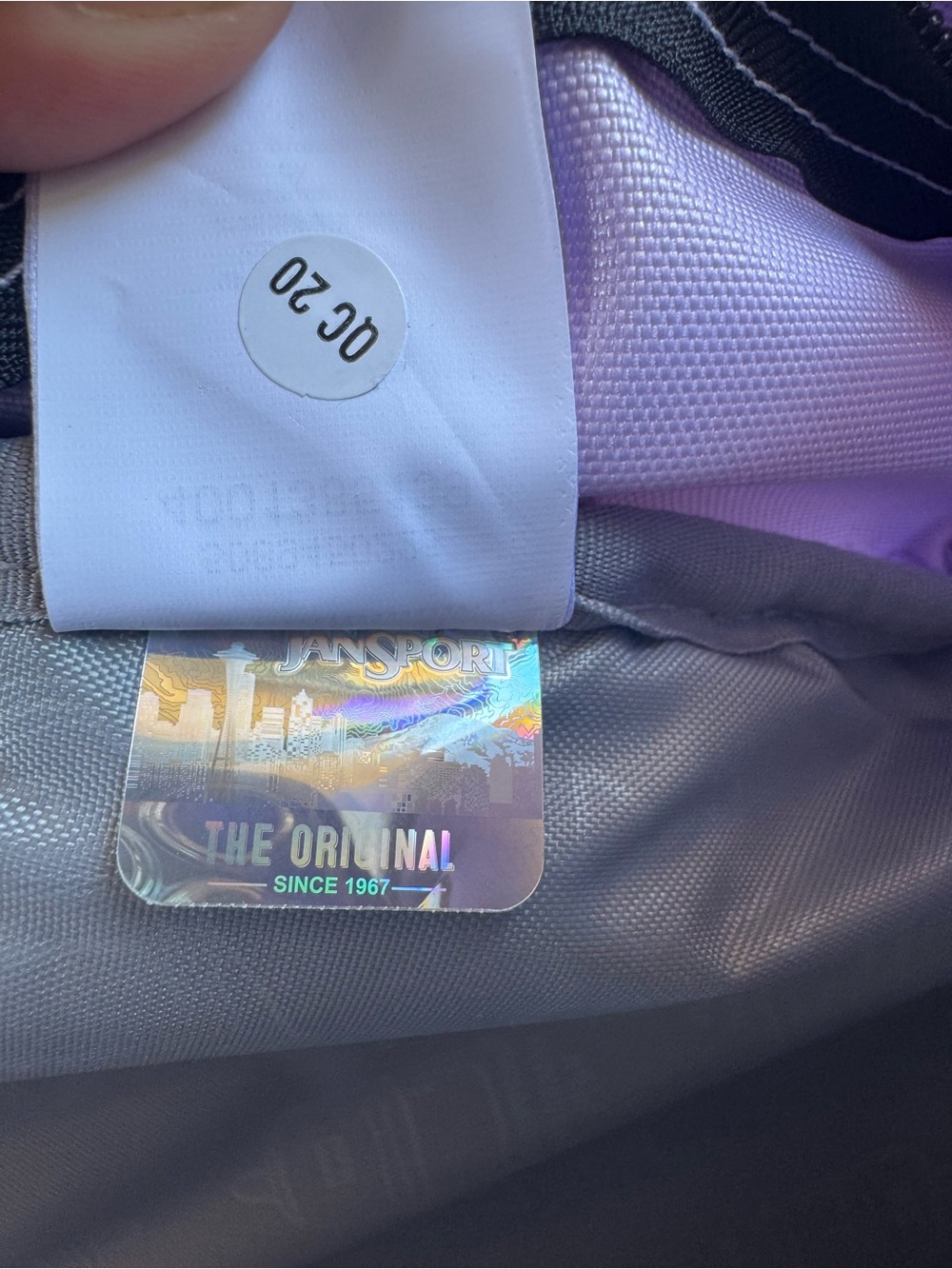 Jansport Lavender Backpack with Navy Logo - Picture 10 of 10
